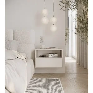 Neu Nachtkonsole hängend mit Schublade - Beige - 54 cm - CHOCOLATED