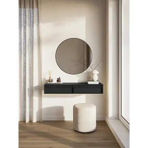 Must-Have Schminktisch hängend mit 2 Schubladen, Schwarz, 110 cm - EVO