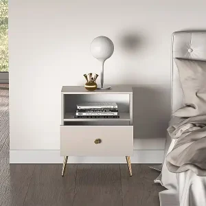 Nachttisch mit Schublade - Greige - 50 cm - SELGIN Sofort Bestellen