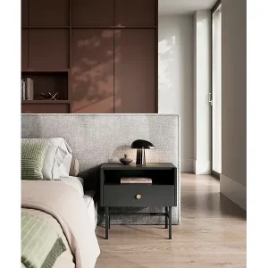 Wochenendangebot Nachttisch mit Schublade - Schwarz - 54 cm - DIVENOS