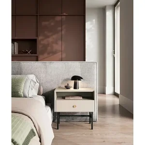 Highlight Nachttisch mit Schublade - Greige - 54 cm - DIVENOS