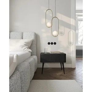 Begrenztes Angebot Nachttisch mit Schublade - Schwarz - 63 cm - OVARLO