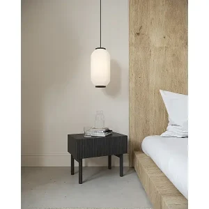 Abverkauf Nachttisch mit Schubalde - Holzoptik Esche Schwarz - NOLIE