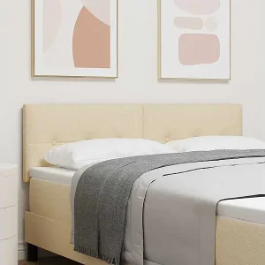 Zertifiziert Höhenverstellbares Kopfteil mit Kopfteil Creme 144 cm Stoff