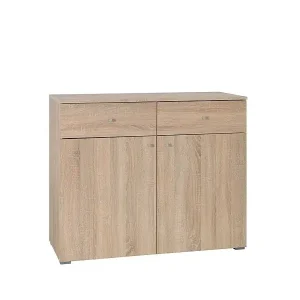 Kommode MAXIM in heller Eichenfarbe - 2 Türen und 2 Schubladen Neuheit