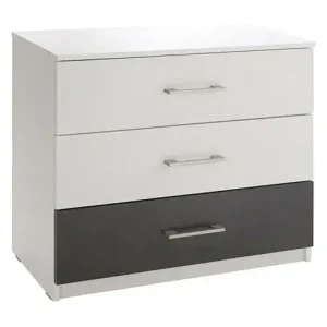 Kommode RENATO in Weiß – 3 Schubladen Versand Am Gleichen Tag