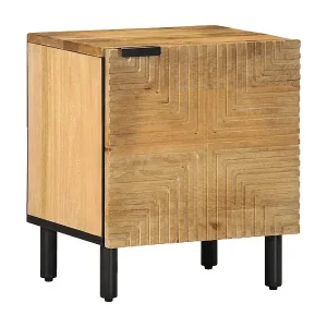 Angebot Nachttisch Braun 40x33x46 cm Massivholz Mango