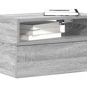 Wand-Nachttische 2 Stk. Grau Sonoma 45x26x28,5 cm Gratis Versand