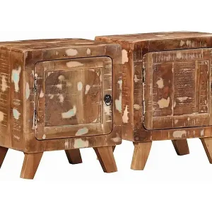 Beliebt Nachttisch 2 Stk. 40x32x46 cm Altholz Massiv