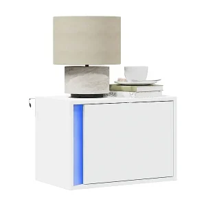 Wand-Nachttisch mit LED-Leuchten Weiß Neu Im Sortiment