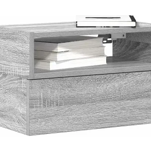 Wand-Nachttisch Grau Sonoma 45x26x28,5 cm Neue Ware