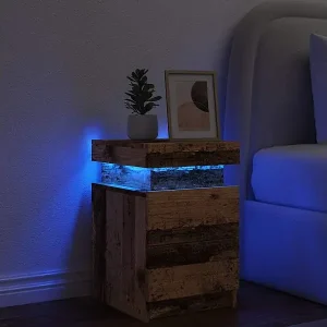 Ausverkauf LED-Nachttisch Altholz-Optik 35x39x55 cm Holzwerkstoff