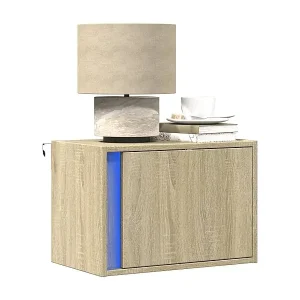 Wand-Nachttisch mit LED-Leuchten Sonoma-Eiche Letzte Chance