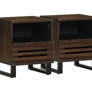 Ausverkauf Nachttische 2 Stk. 40x34x46 cm Massivholz Mango