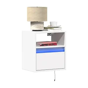 Versand Am Gleichen Tag Wand-Nachttisch mit LED-Leuchten Weiß