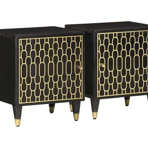 Beliebt Nachttische 2 Stk. 40x33x46 cm Massivholz Mango