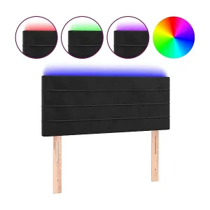 Wochenendangebot LED Kopfteil Schwarz 100x5x78/88 cm Samt