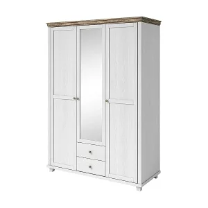 Kostenfreie Lieferung Schrank 150x220 mit 3 Türen und 2 Schubladen. Farben Weiß und Eiche. Kollektion ASSIA.