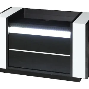 Online Kaufen Nachttisch LINA mit zwei Schubladen in Schwarz und Weiß – 71 x 42 x 45 cm