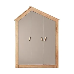 Abverkauf Kleiderschrank 3 Türen Grau 207x150x58cm