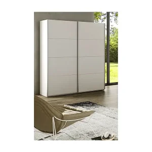 Kleiderschrank mit Schiebetüren weiß 200x150x60cm Neu Im Sortiment