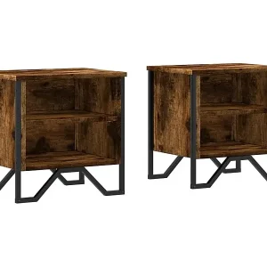 Begrenztes Angebot Nachttische 2 Stk. Räuchereiche 40x30x40 cm Holzwerkstoff