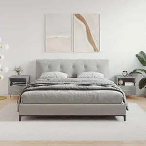 Angebot Nachttische 2 Stk. Betongrau 40x35x47,5 cm Holzwerkstoff