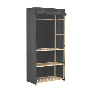 3-stufiger Kleiderschrank Grau 79 x 40 x 170 cm Stoff Kostenloser Versand