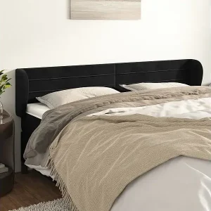 Bestpreis Kopfteil mit Ohren Schwarz 163x23x78/88 cm Samt