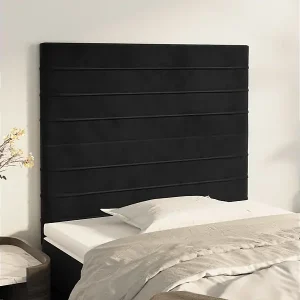 Abverkauf Kopfteil Schwarz 80x5x118/128 cm Samt