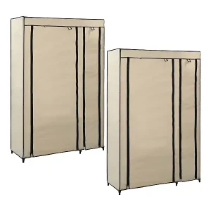 Versand Am Gleichen Tag Faltschränke 2 Stk. Creme 110x45x175 cm Stoff