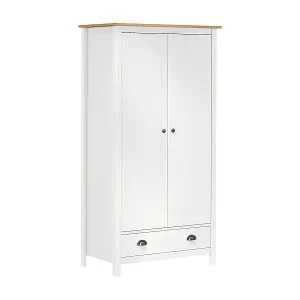Top-Seller Kleiderschrank mit 2 Türen Hill Weiß 89x50x170 cm Kiefernholz