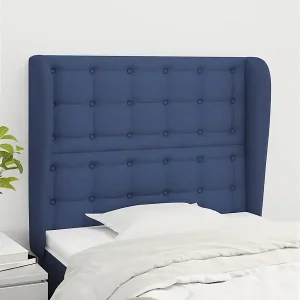 Ausverkauf Kopfteil mit Ohren Blau 93x23x118/128 cm Stoff