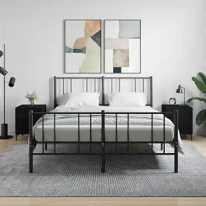 Bestpreis Nachttische 2 Stk. Schwarz 40x40x50 cm Holzwerkstoff