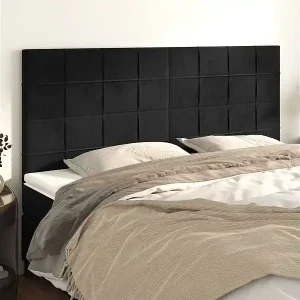 Knallerangebot Kopfteil Schwarz 180x5x118/128 cm Samt