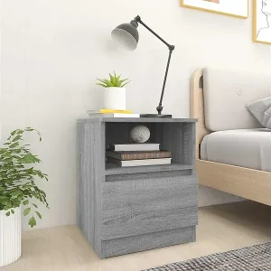 Angebot Nachttische 2 Stk. Grau Sonoma 40x40x50 cm Holzwerkstoff