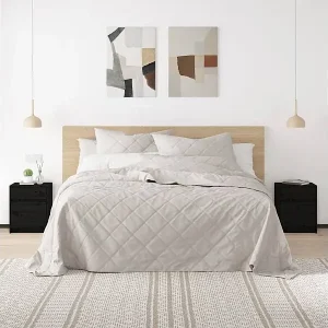 Abverkauf Nachtschränke 2 Stk. Schwarz 40x31x50 cm Massivholz Kiefer