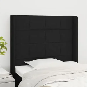 Bestpreis Kopfteil mit Ohren Schwarz 93x16x118/128 cm Stoff