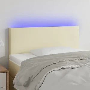 Versand Am Gleichen Tag LED Kopfteil Creme 90x5x78/88 cm Kunstleder