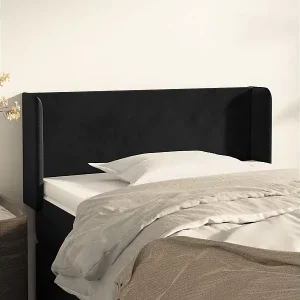 Bestpreis Kopfteil mit Ohren Schwarz 83x16x78/88 cm Samt