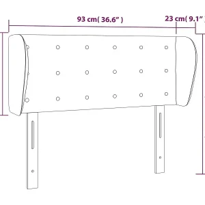 Top-Seller Kopfteil mit Ohren Dunkelbraun 93x23x78/88 cm Stoff