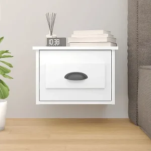 Wand-Nachttisch Hochglanz-Weiß 41,5x36x28 cm Garantierte Lieferung