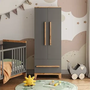 Sonderaktion Kinderkleiderschrank grau/artisan 70x53.4x186.8 malia