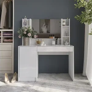 Schminktisch weiß/weiß hochglanz 119.8x50.1x76 sherry Garantierte Lieferung