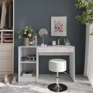 Wochenendangebot Schminktisch weiß/weiß hochglanz 119.8x50.1x76 sherry