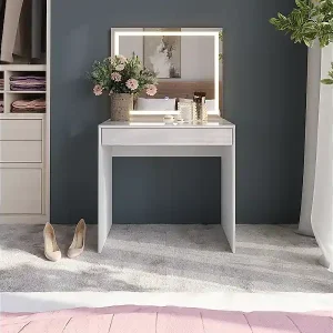 Schminktisch weiß/weiß hochglanz 81.4x50.1x76 sherry Versand Am Gleichen Tag