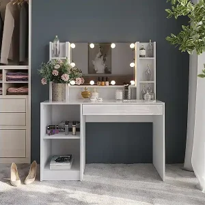 Jetzt Kaufen Schminktisch weiß/weiß hochglanz 119.8x50.1x76 sherry