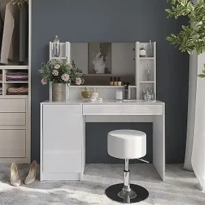 Schminktisch weiß/weiß hochglanz 119.8x50.1x76 sherry Bestseller
