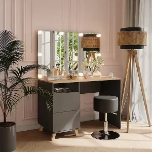 Schminktisch anthrazit/artisan 110x55x75 karen Expressversand