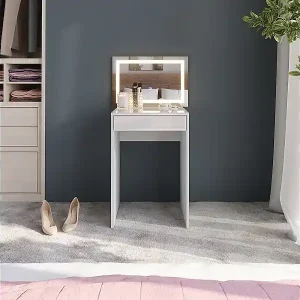 Schminktisch weiß/weiß hochglanz 51.4x50.1x76 sherry Solange Der Vorrat Reicht